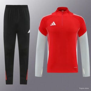 Adidas red grey half zip 25/26
