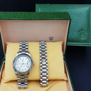 Rolex Oyster Perpetual Day-Date & Gourmette Silver