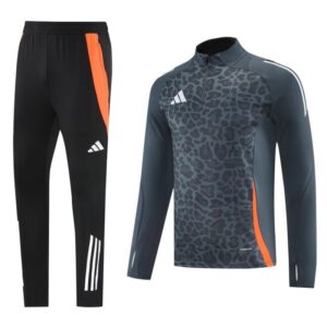 Adidas Grey black leopard print half zip 25/26